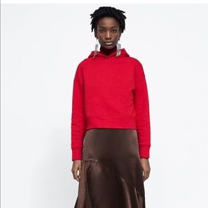 Cropped Hooded Sweatshirt.